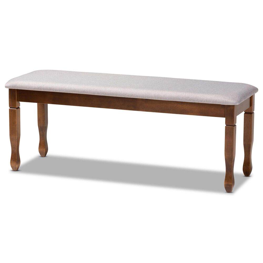 Baxton Studio Corey Dining Bench in Grey/Walnut, , large