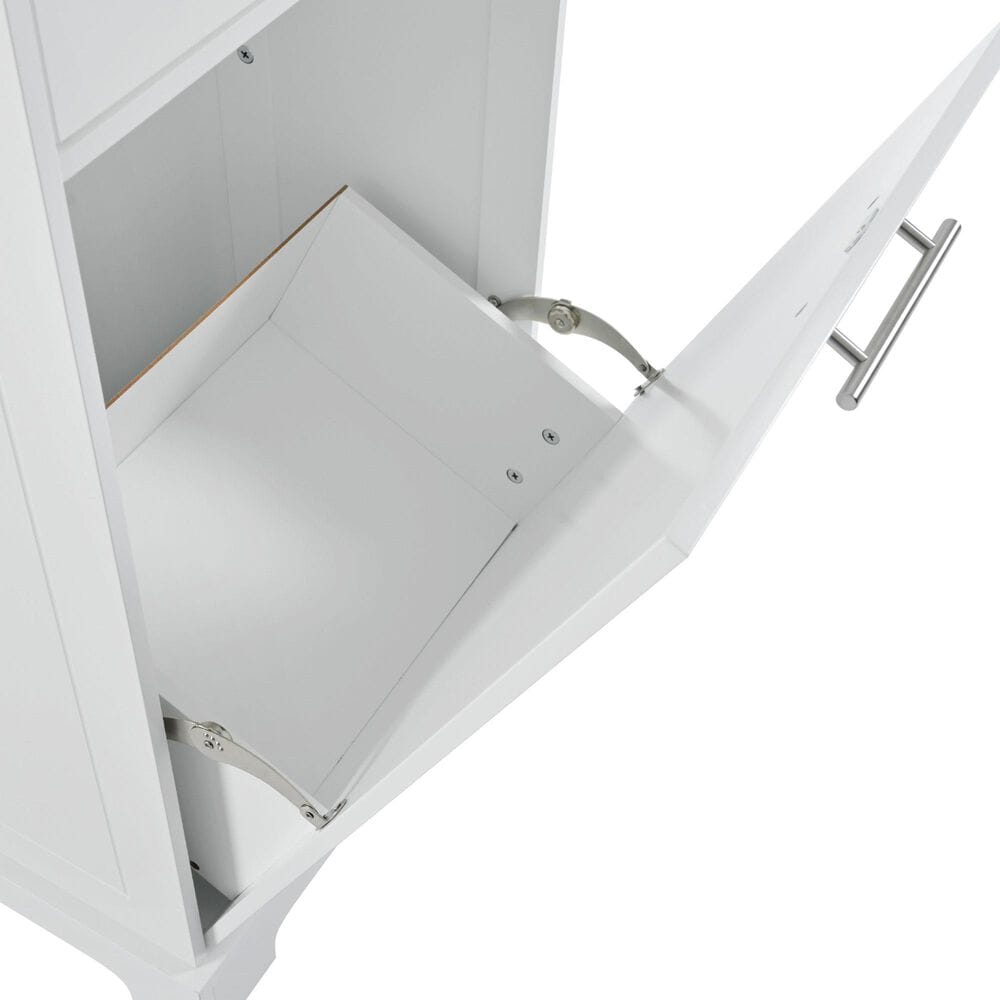 HOMLUX 47" Fluted Kitchen Island with Trash Can Storage Cabinet in White and Natural, , large