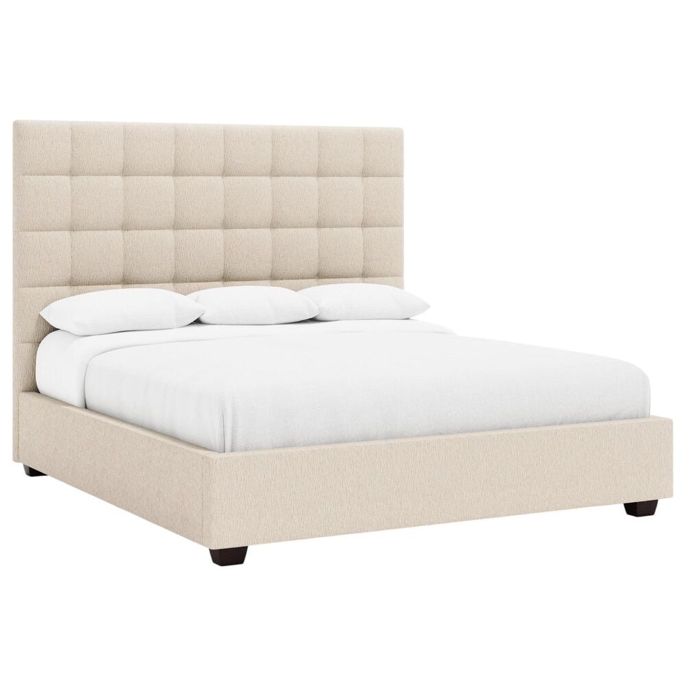 Bernhardt Avery Queen Upholstered Panel Bed in Beige and Tan, , large