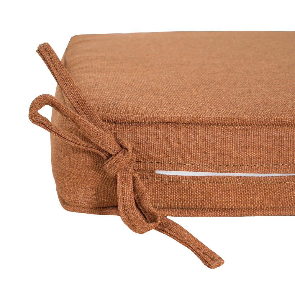 Hearth and Haven Noah19" x 19" Outdoor Dining Chair Cushion with Water-Repellent Fabric and Secure Ties in Orange, , large