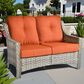 HOMLUX Outdoor Rattan Loveseat with Ergonomic in Orange, , large