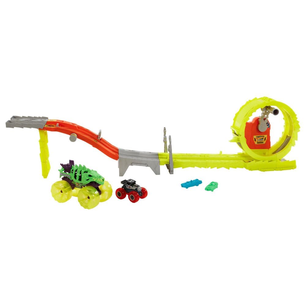 Hot Wheels Monster Trucks Power Smashers Race and Chase, , large