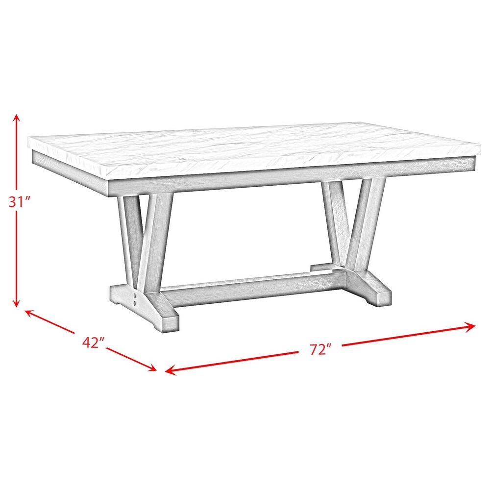 Mayberry Hill Everdeen Faux Marble and Wood Dining Table, , large