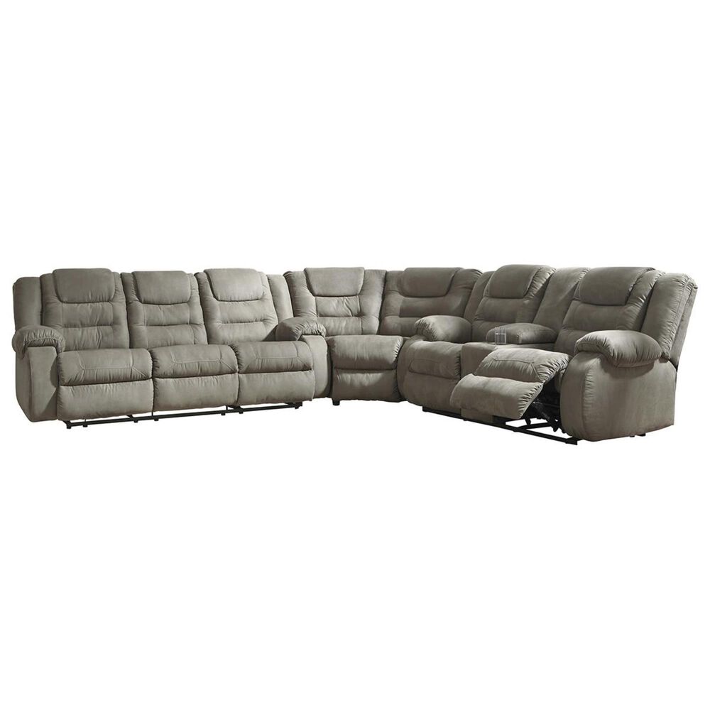 Signature Design by Ashley McCade 3-Piece Manual Reclining Curved Sectional in Cobblestone, , large