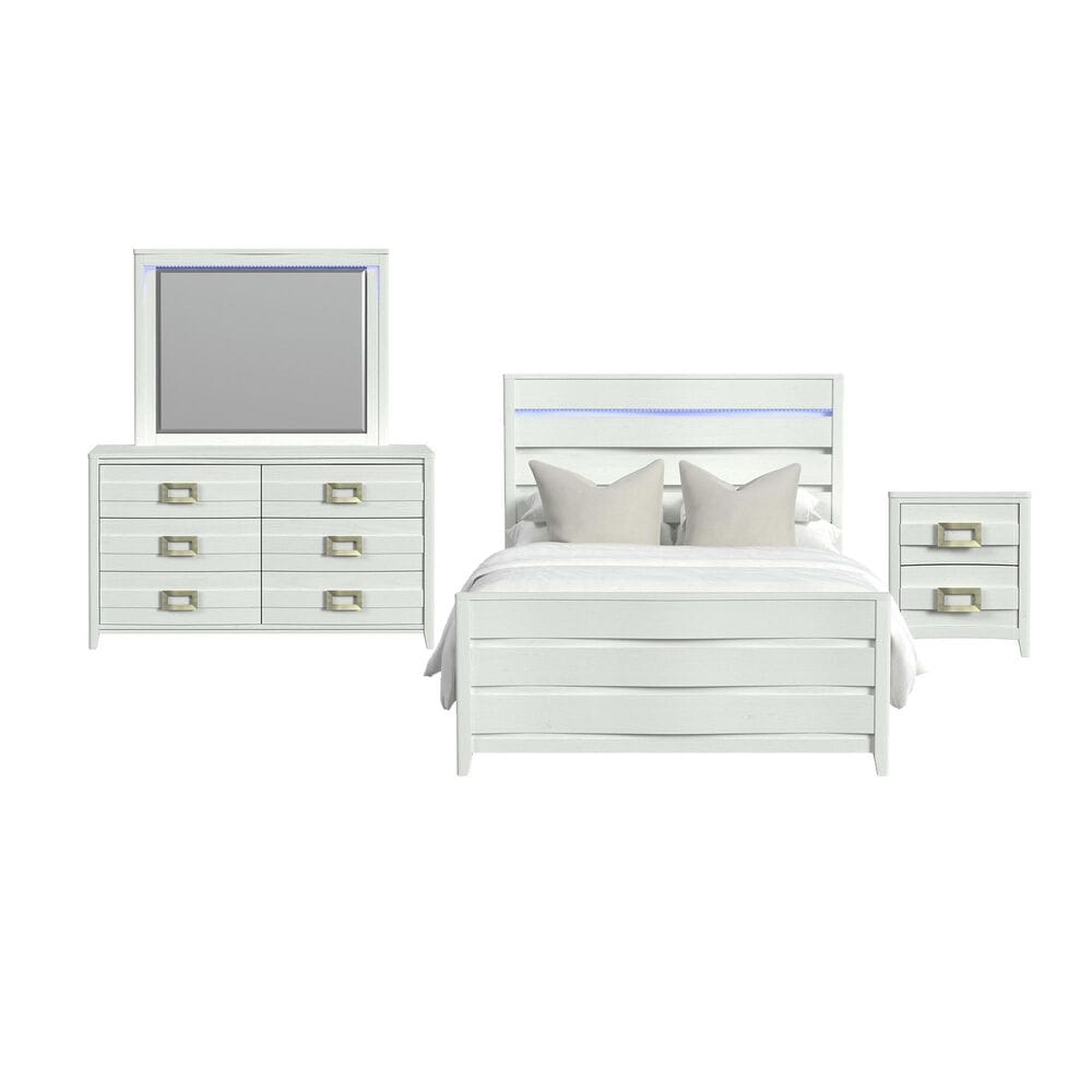 Mayberry Hill Tobias 4-Piece Full Bed Set in White, , large