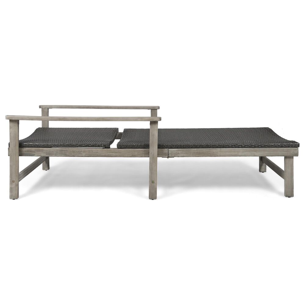 Hearth and Haven Hampton Outdoor Chaise Lounge with Adjustable Seating in Grey, , large