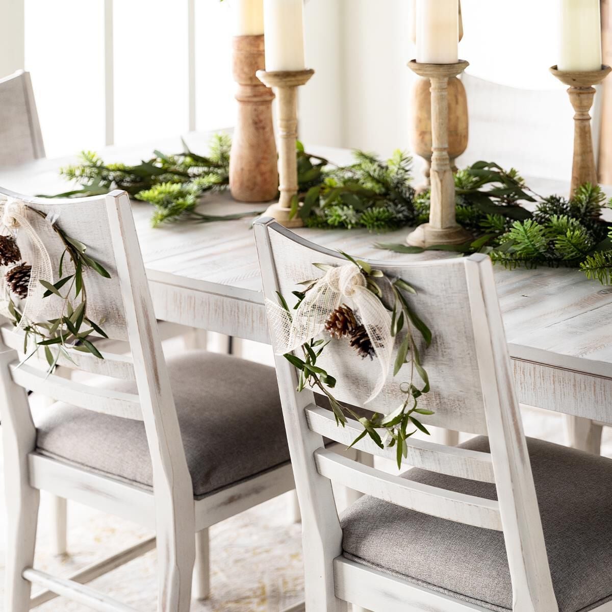 8 piece top farmhouse dining set