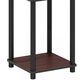 HOMLUX 2-Tier Turn-N-Tube End Table in Dark Cherry and Black, , large