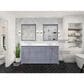 Lexora Home Dukes 72" Double Bathroom Vanity in Dark Grey with 2 cm White Cultured Marble Top and Rectangular Sinks, , large