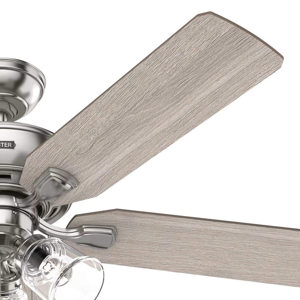 Hunter Rosner 52&quot; Ceiling Fan with Lights in Brushed Nickel, , large