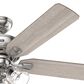 Hunter Rosner 52" Ceiling Fan with Lights in Brushed Nickel, , large