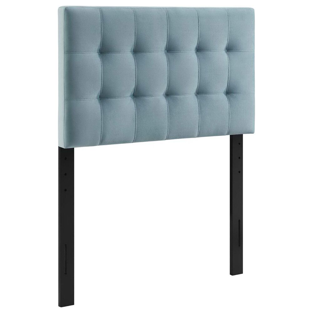 Modway Lily Biscuit Tufted Performance Velvet Twin Headboard in Light Blue, , large