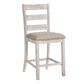 Signature Design by Ashley Skempton 24" Upholstered Counter Stool with Back in White and Light Brown, , large
