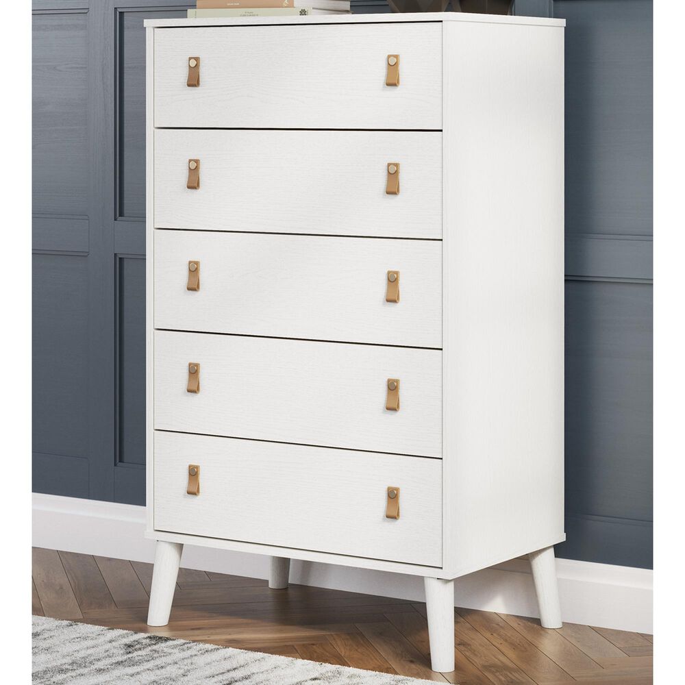 Ashley Aprilyn 5-Drawer Chest in White, , large
