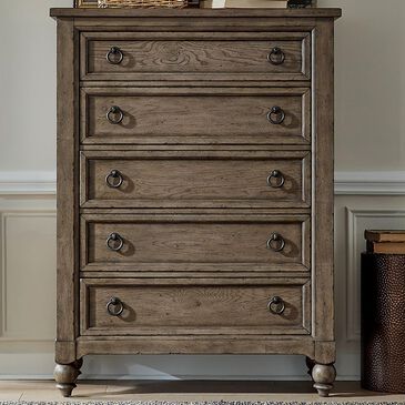 Belle Furnishings Americana Farmhouse 5 Drawer Chest in Dusty Taupe and Black, , large