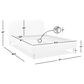 Jennifer Taylor Home Roman Queen Platform Bed with Ivory White Upholstered in Natural Whitewashed, , large