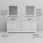 Lexora Home Dukes 80" Double Bathroom Vanity in White with 2 cm White Cultured Marble Top and Rectangular Sinks, , large