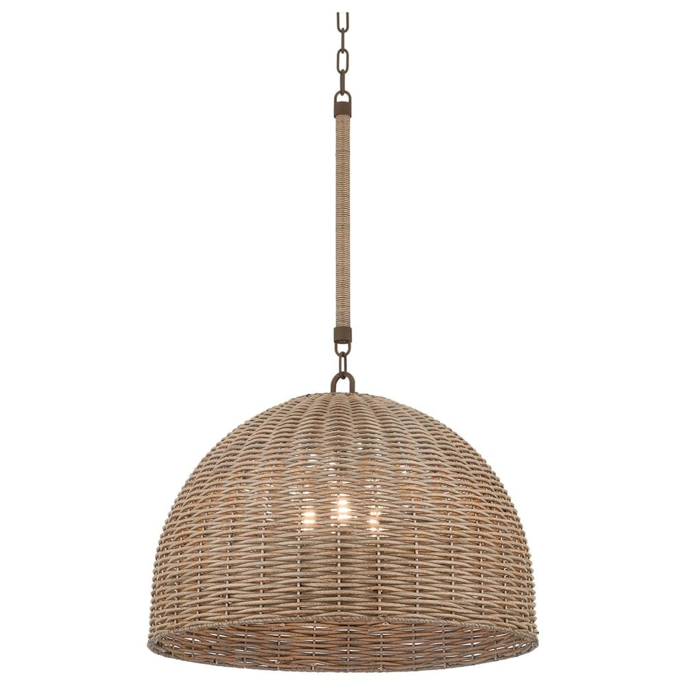 Troy Lighting Huxley 24" 3-Light Exterior Pendant Ceiling Light in Textured Bronze, , large
