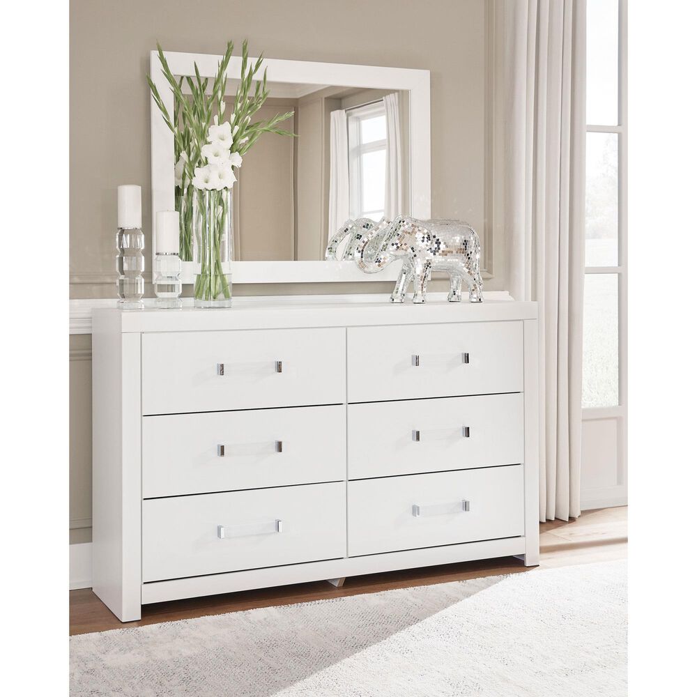 Ashley Maeling Dresser Mirror in Matte White, , large