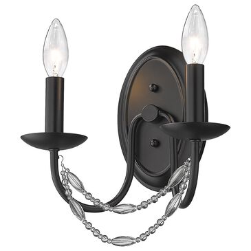 Golden Lighting Mirabella 2-Light Wall Sconce in Matte Black, , large