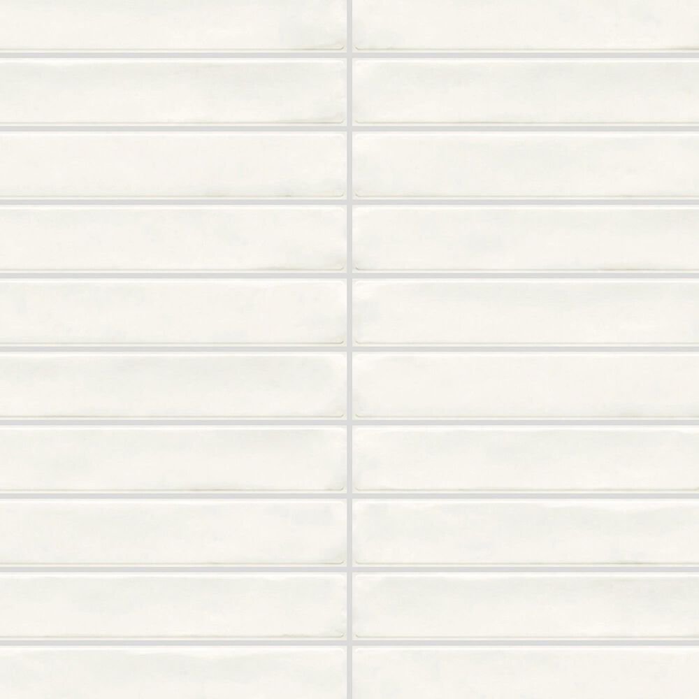 Dal-Tile Artcrafted Coconut 1&quot; x 6&quot; Straight Joint on 11.5&quot; x 9.75&quot; Glazed Ceramic Mosaic Sheet, , large