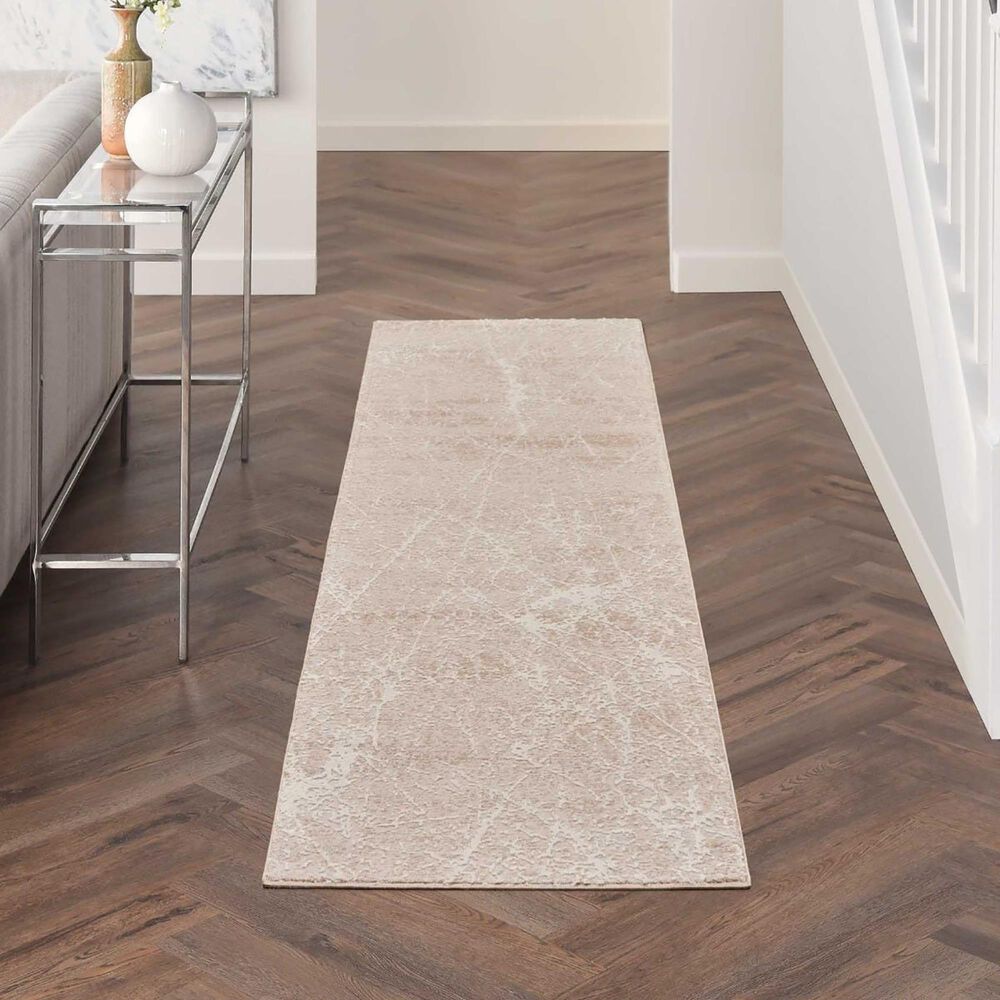 Nourison Exhale 2&#39;2&quot; x 7&#39;6&quot; Mocha and Ivory Runner, , large
