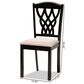 Baxton Studio Delilah Side Chair with Sand Cushion in Dark Brown (Set of 2), , large