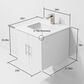 Lexora Home Geneva 24" Single Bathroom Vanity in Glossy White with 2 cm White Quartz Top and Rectangular Sink, , large