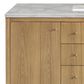 James Martin Vanities Hudson 60" Single Bathroom Vanity in Light Natural Oak with 3 cm Victorian Silver Quartz Top and Rectangular Sink, , large