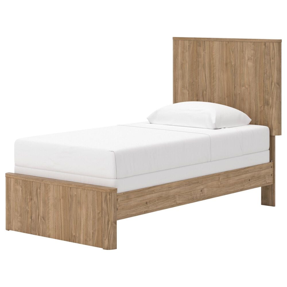 Ashley Gramburg Twin Panel Bed in Warm Brown, , large