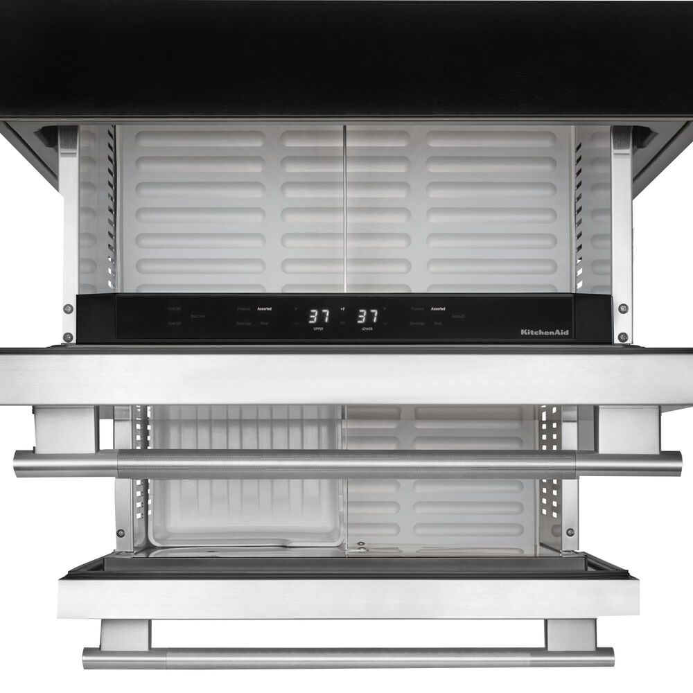 KitchenAid 4.2 Cu. Ft. Undercounter Double-Drawer Refrigerator and Freezer in Black and Stainless Steel, , large