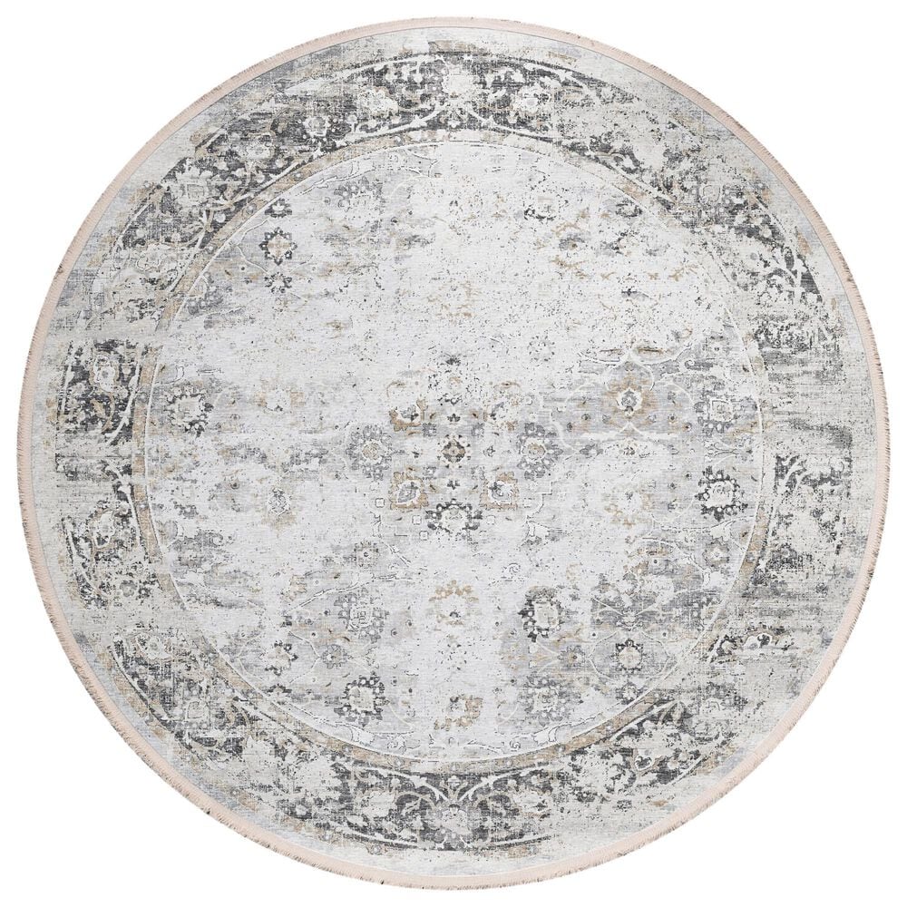 Dalyn Rug Company Marbella MB2 8" Round Linen Area Rug, , large