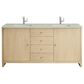 James Martin Vanities Gracyn 72" Double Bathroom Vanity in Coastal Driftwood with 3 cm Victorian Silver Quartz Top and Rectangular Sinks, , large