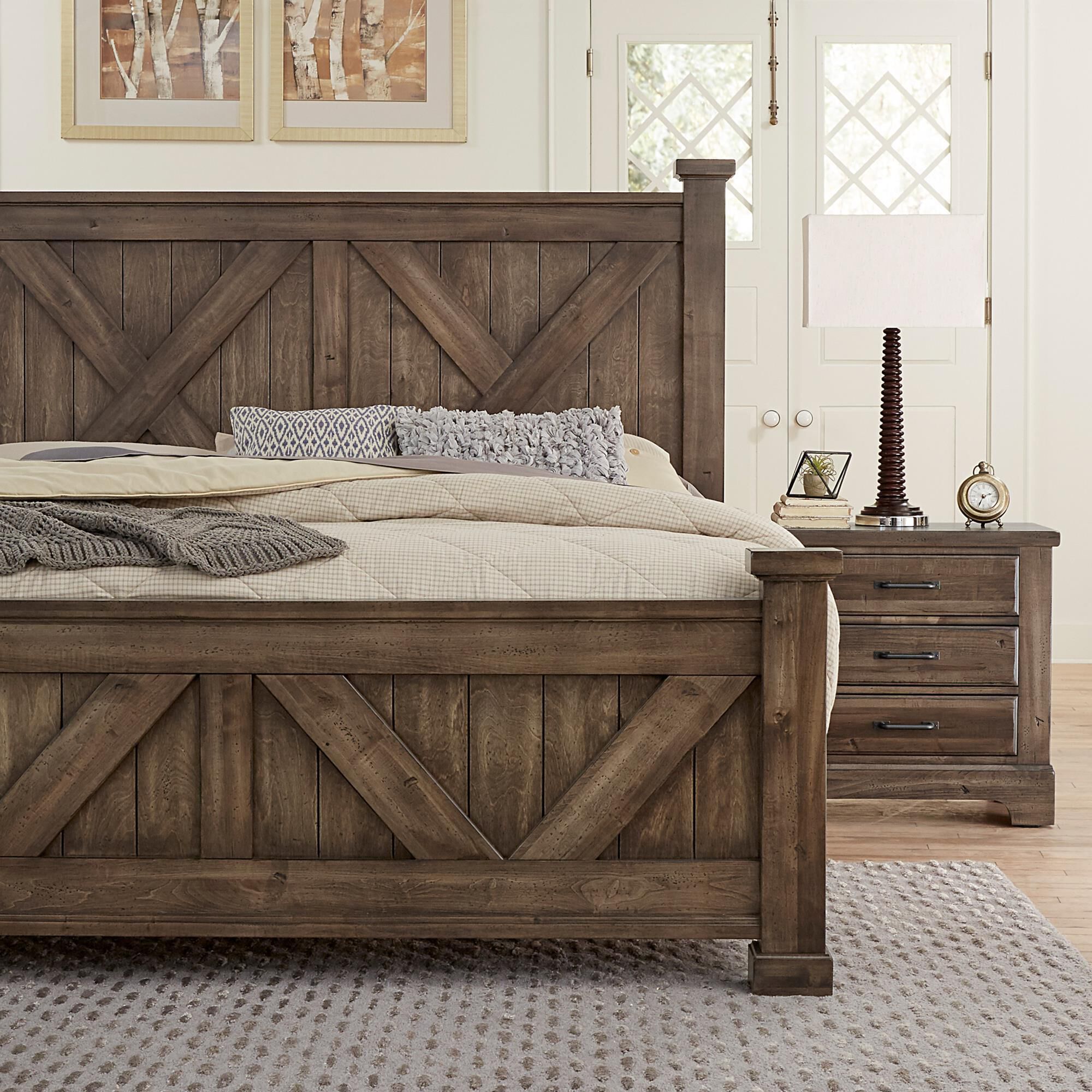Viceray Collections Cool Rustic 3 Piece King Bedroom Set in Mink NFM