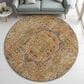 Dalyn Rug Company Silk Road Curry, Paprika, Gold, Copper and Navy 8" Round Area Rug, , large