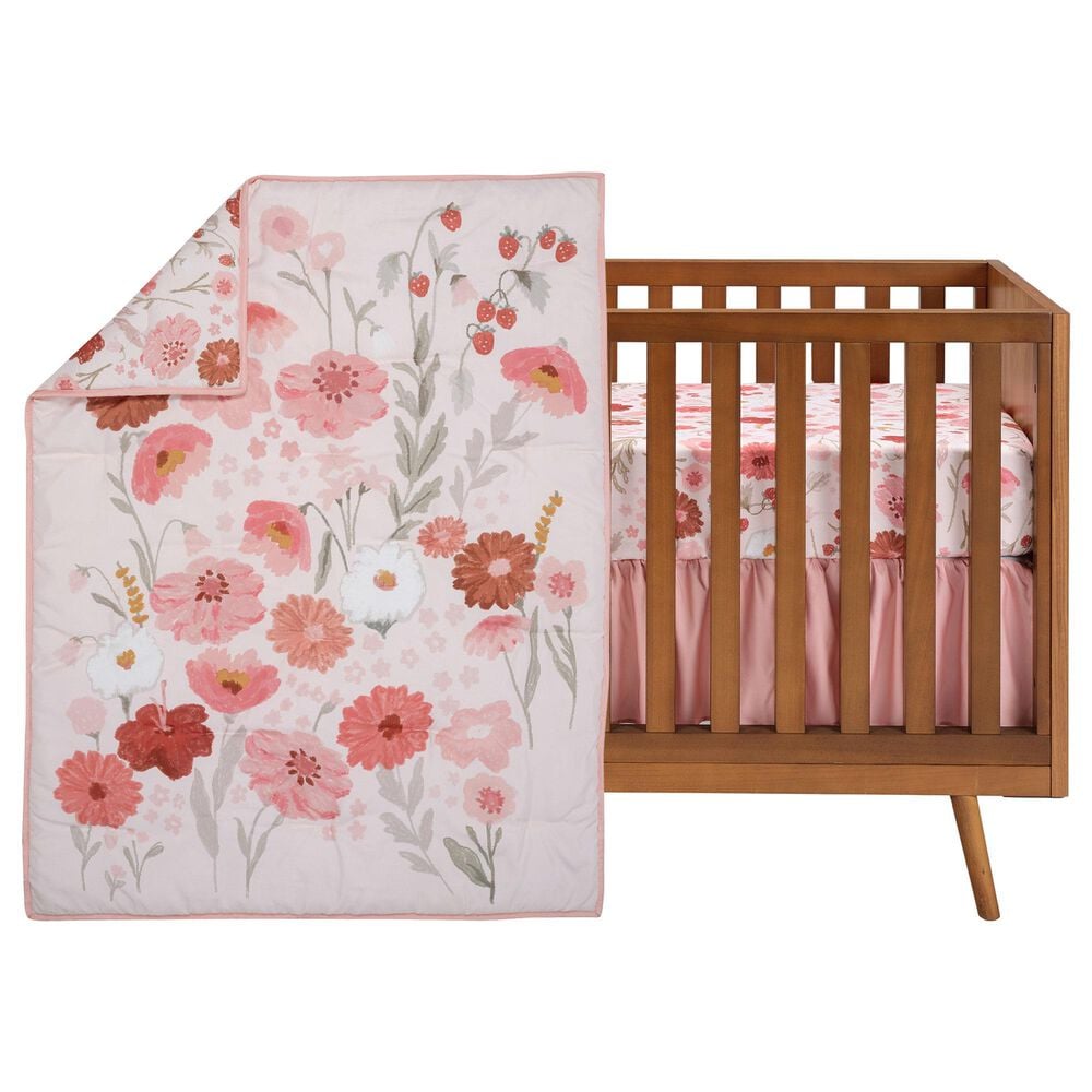 Lambs &amp; Ivy Flower Power 3-Piece Crib Bedding Set in Pink, , large