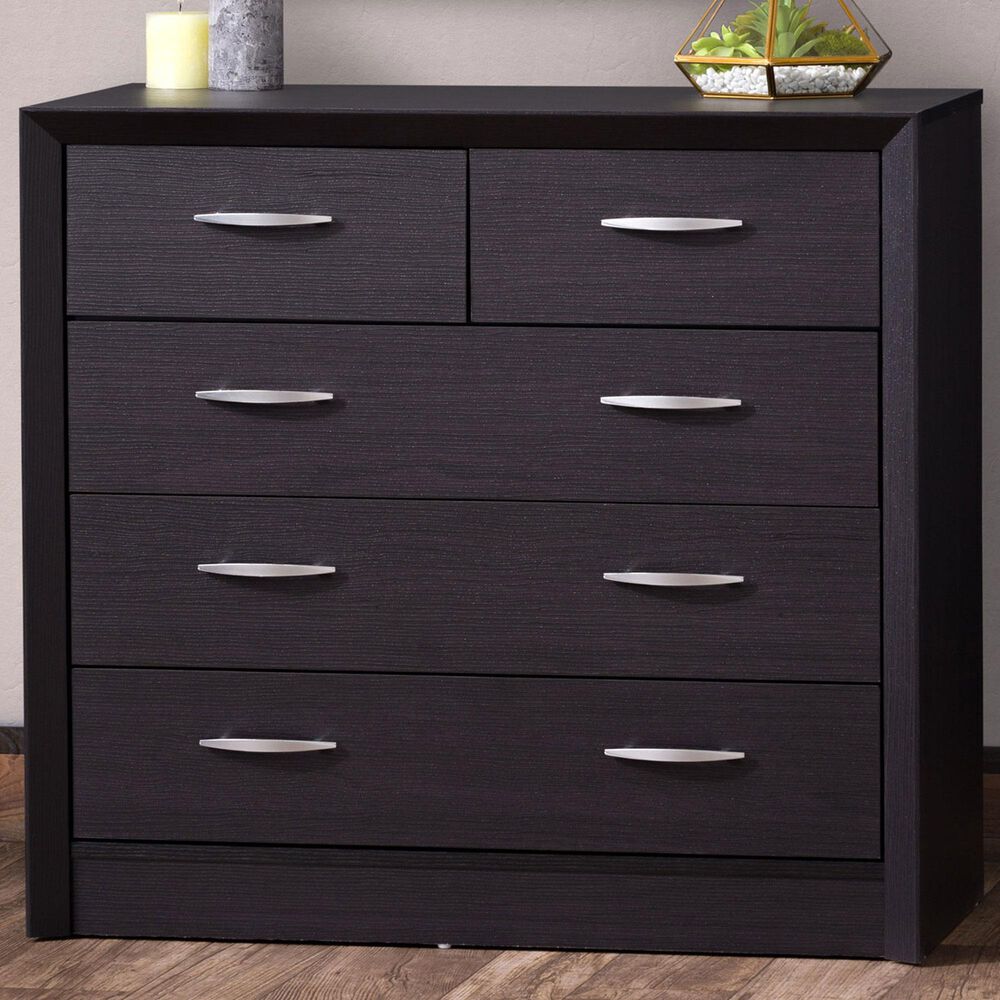 CorLiving Newport 5 Drawer Dresser in Black Oak, , large