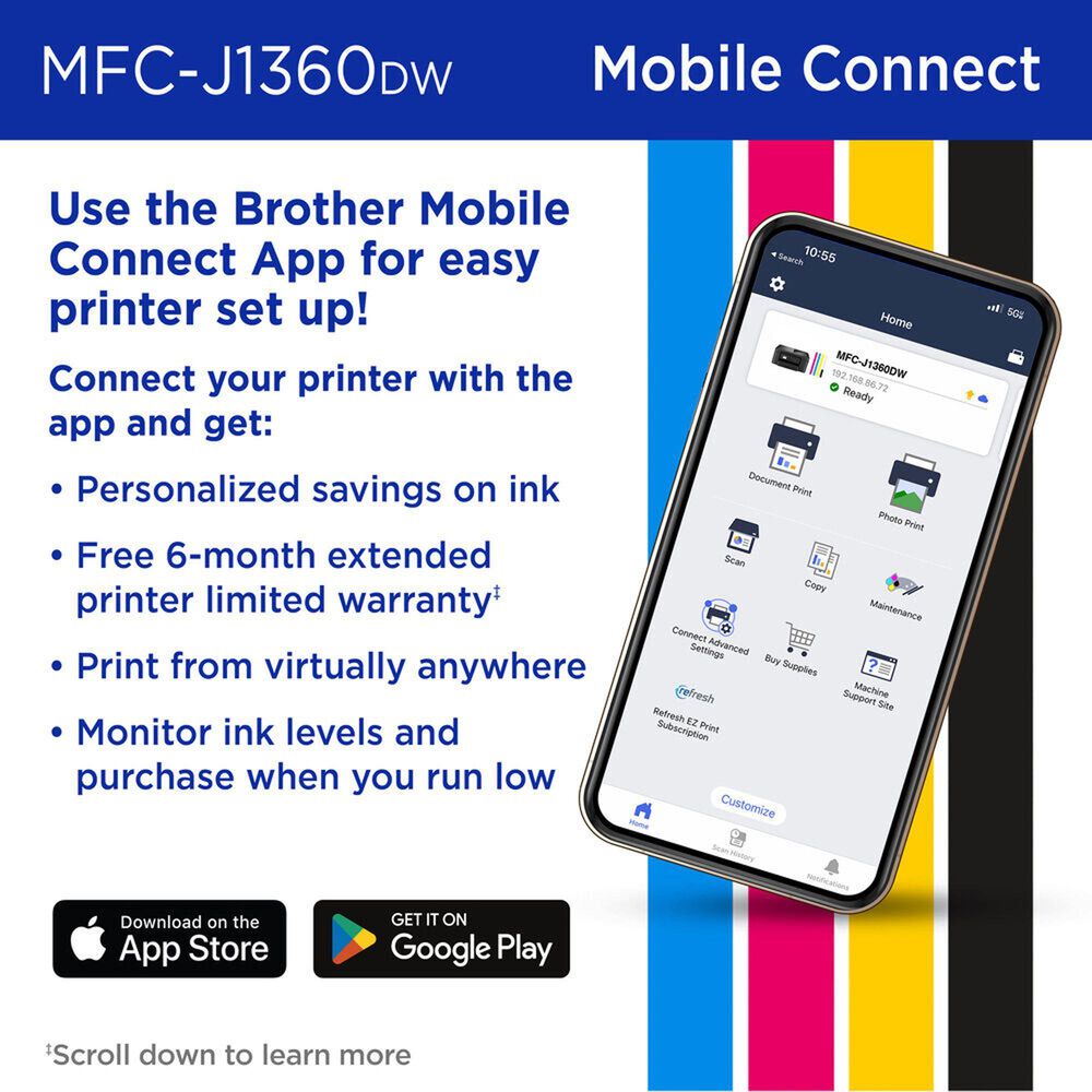 Brother Wireless Color All-in-One Inkjet Printer in Black, , large