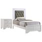 Crown Mark Lyssa Twin Bed with Nightstand in White, , large
