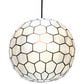 Creative Coop Simone 12" Pendant with Pearly White Shade in Black, , large