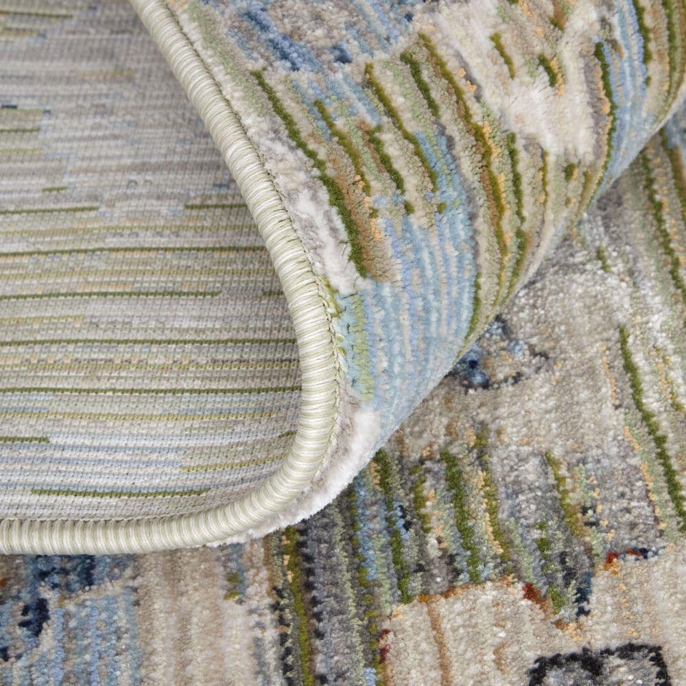 Feizy Melrose 6&#39;7&quot; x 9&#39;6&quot; Green and Ivory Area Rug, , large