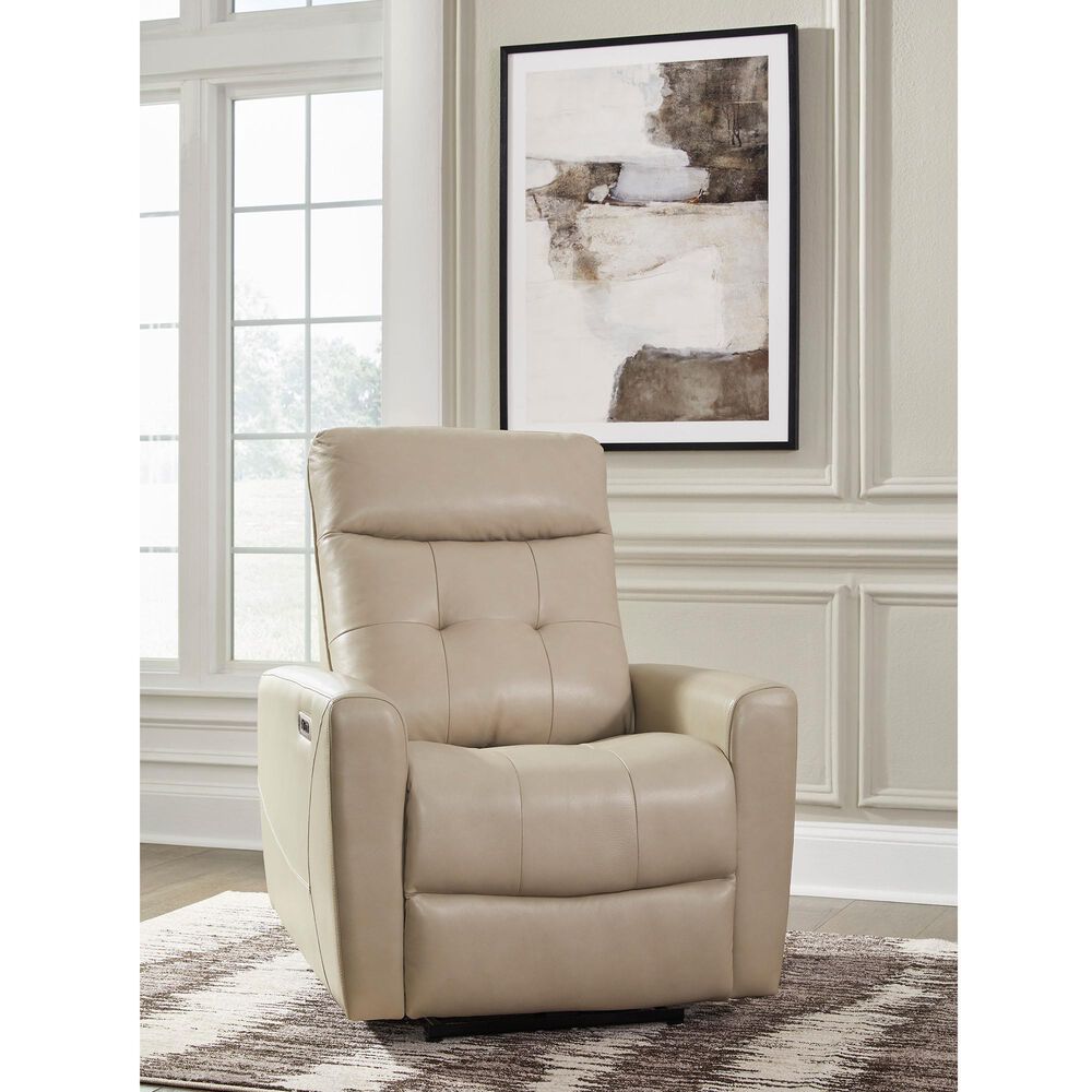 Ashley Pisgham Power Recliner with Adjustable Headrest in Sand, , large