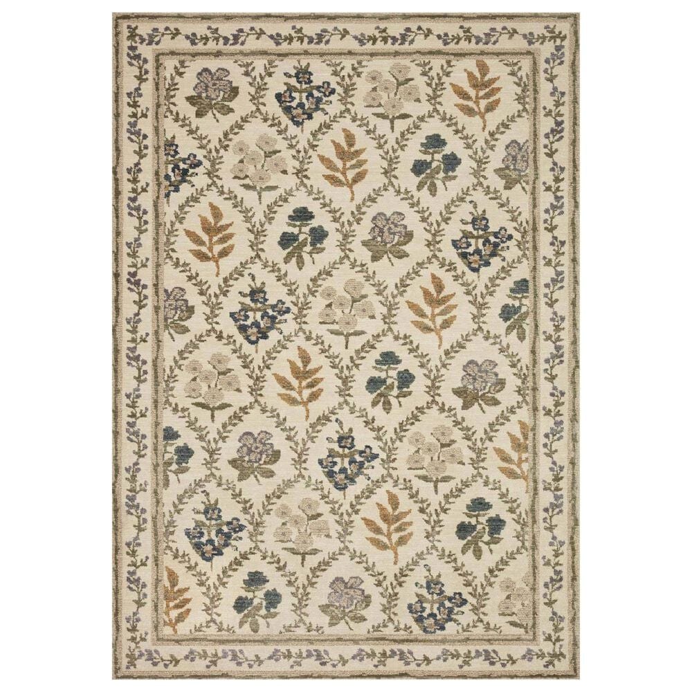 Rifle Paper Co. x Loloi Fiore FIO-04 3"7" x 5"7" Ivory Area Rug, , large