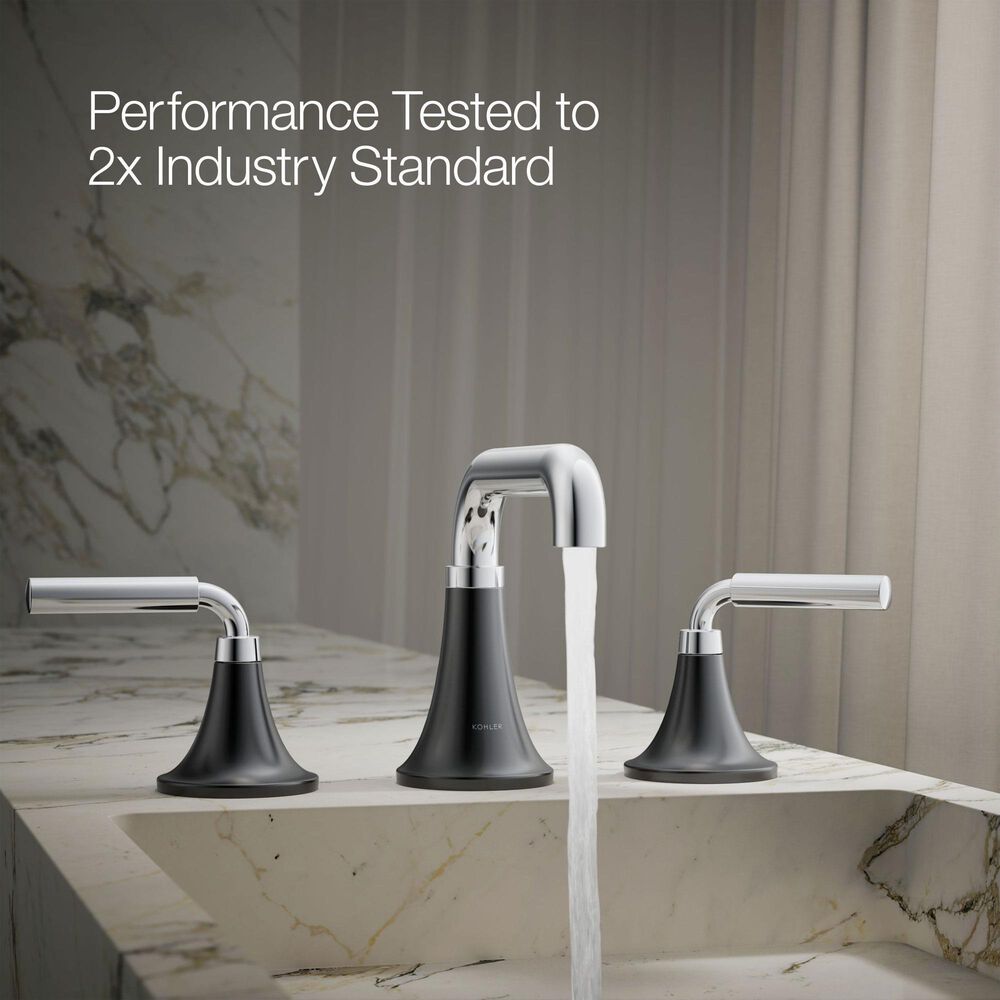 Kohler Tone Widespread Bathroom Sinks in Polished Chrome and Matte Black, , large