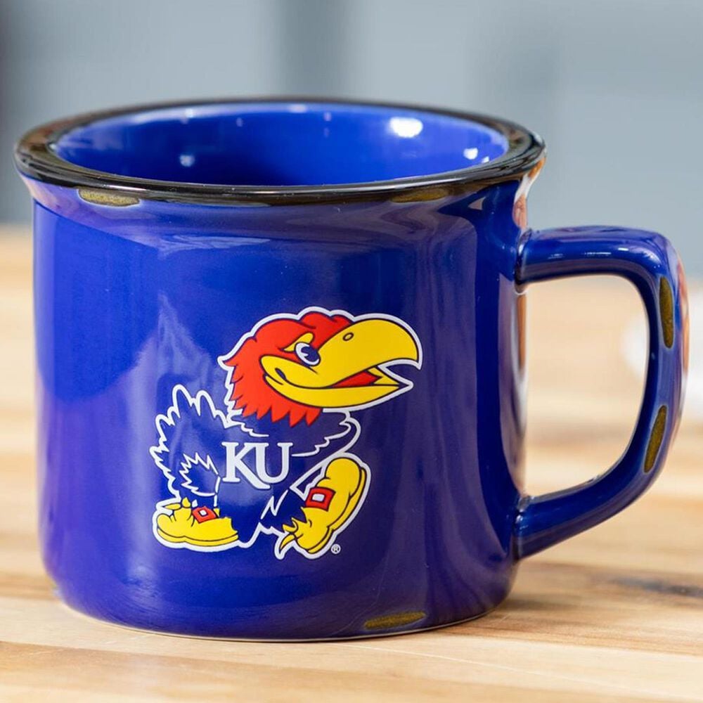 Cypress 14 Oz University of Kansas Ceramic Camp Cup in Blue, , large