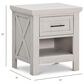 DaVinci Emory Farmhouse 1-Drawer Nightstand in White Driftwood, , large
