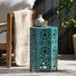 Hearth and Haven Eliana 12" Outdoor Hexagon Metal Side Table with Sunburst Cut Out Design in Teal, , large