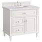 James Martin Vanities Lorelai 36" Single Vanity in Bright White with 3 cm Carrara White Marble Top, , large