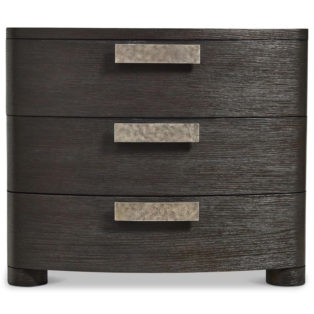 Bernhardt Geneve 34" 3 Drawer Nightstand in Robor and Ferrum with USB Ports, , large