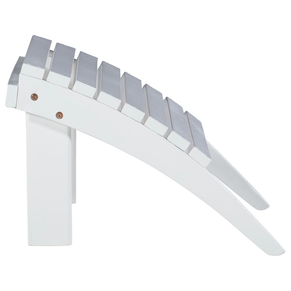 Linon Home Decor Adirondack Patio Ottoman in White, , large